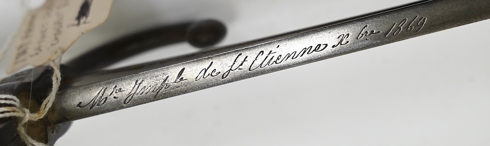 A French bayonet for a Chassepot rifle, blade dated 1869. Condition - good